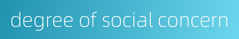 degree of social concern的同义词