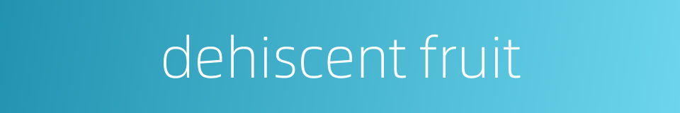 dehiscent fruit的同义词