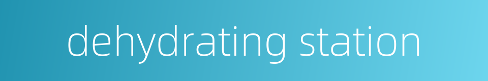 dehydrating station的同义词