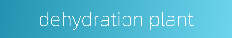 dehydration plant的同义词