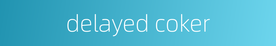 delayed coker的同义词