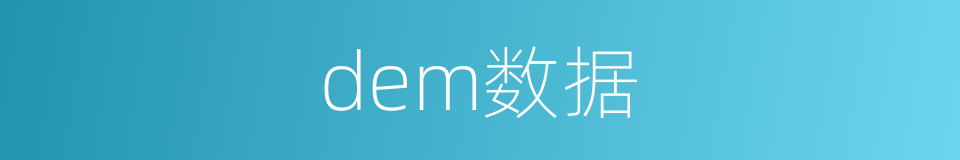 dem数据的同义词