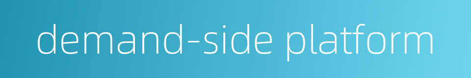 demand-side platform的同义词