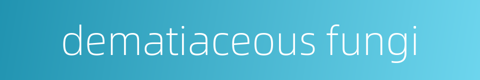 dematiaceous fungi的同义词
