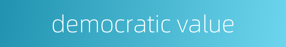 democratic value的同义词