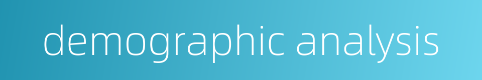demographic analysis的同义词