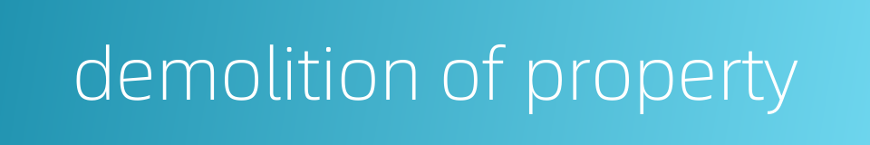 demolition of property的同义词