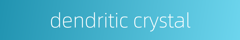 dendritic crystal的同义词