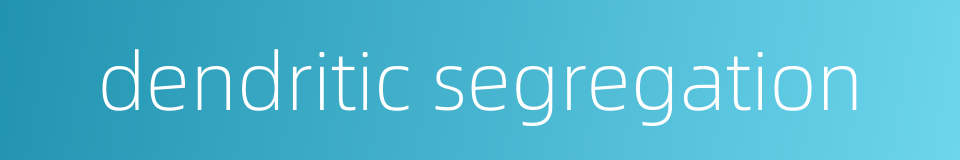 dendritic segregation的同义词
