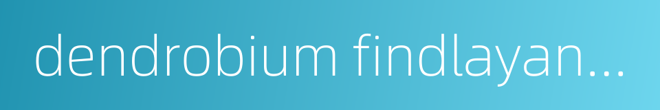 dendrobium findlayanum的同义词