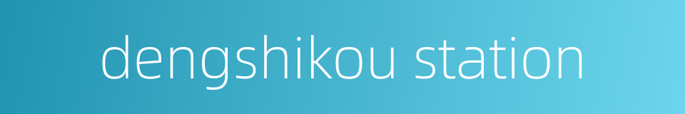 dengshikou station的同义词