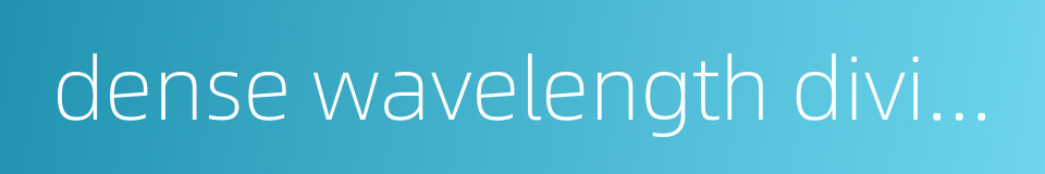 dense wavelength division multiplexing的同义词