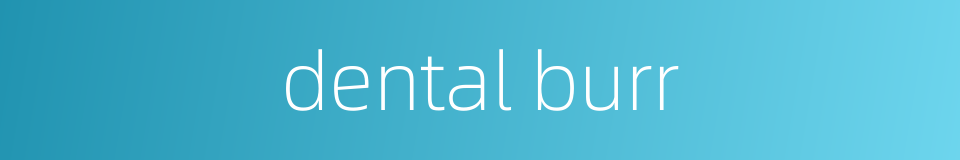 dental burr的同义词