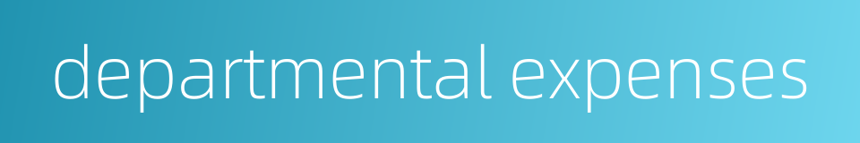 departmental expenses的同义词