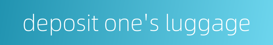 deposit one's luggage的同义词