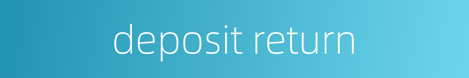 deposit return的同义词