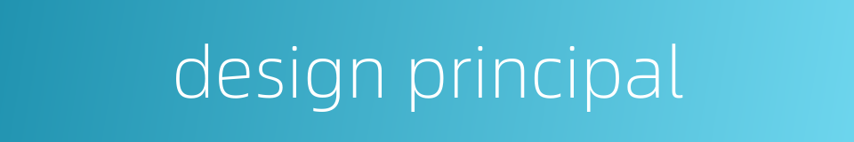 design principal的同义词