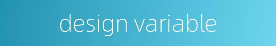 design variable的同义词