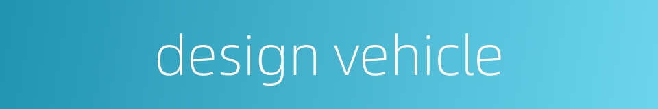 design vehicle的同义词