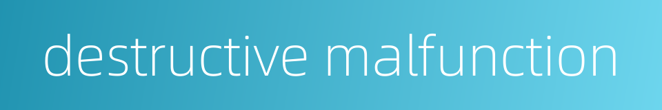destructive malfunction的同义词