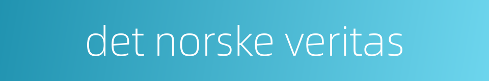 det norske veritas的同义词
