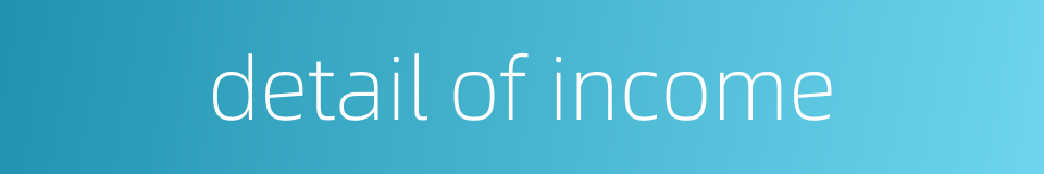 detail of income的同义词