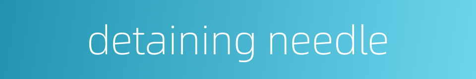 detaining needle的同义词