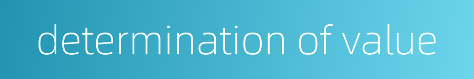 determination of value的同义词