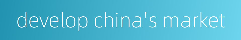 develop china's market的同义词