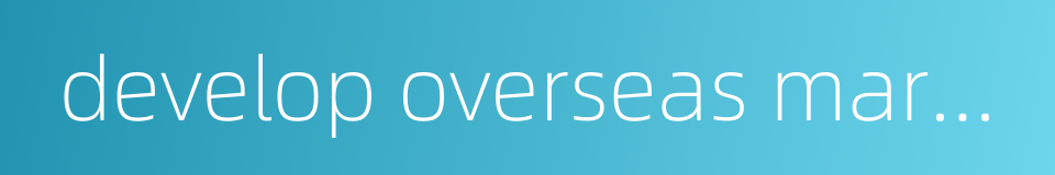 develop overseas market的同义词