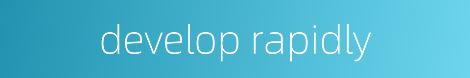 develop rapidly的同义词