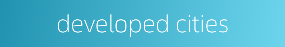 developed cities的同义词