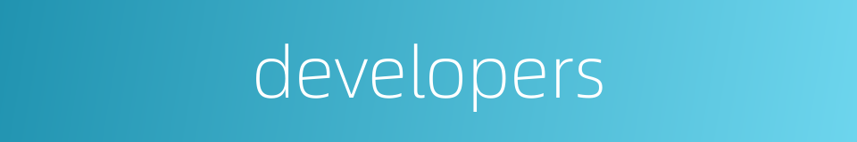 developers的同义词
