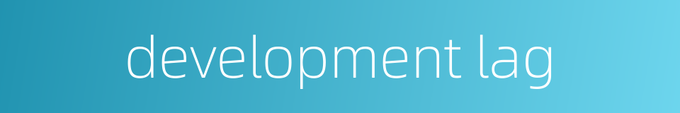 development lag的同义词