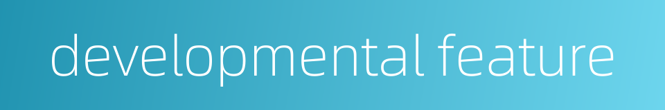 developmental feature的同义词