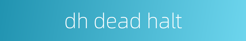 dh dead halt的同义词