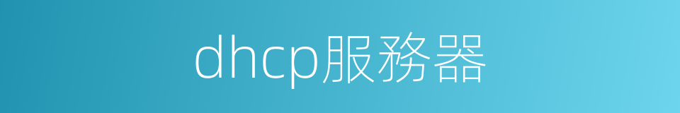 dhcp服務器的同義詞