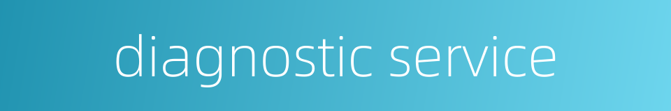 diagnostic service的同义词