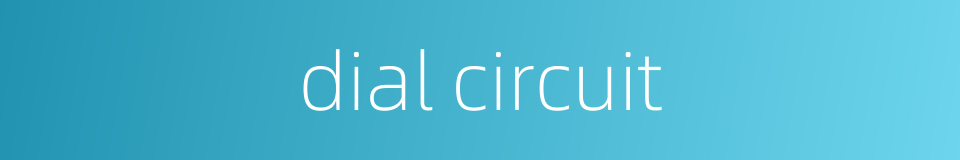 dial circuit的同义词