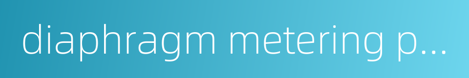 diaphragm metering pump的同义词