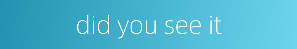 did you see it的同义词