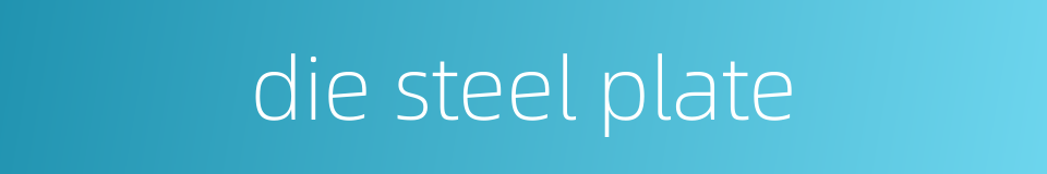 die steel plate的同义词