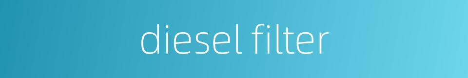 diesel filter的同义词