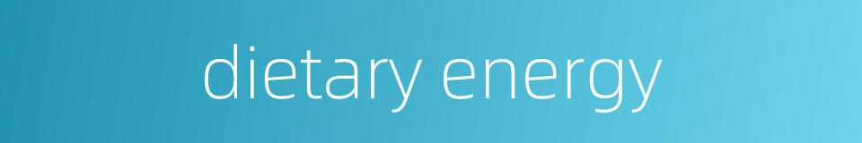 dietary energy的同义词