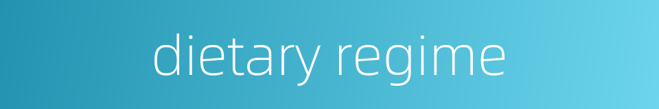 dietary regime的同义词