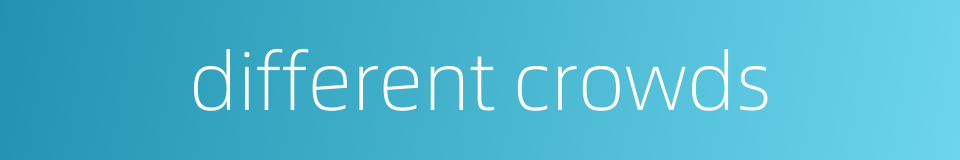 different crowds的同义词