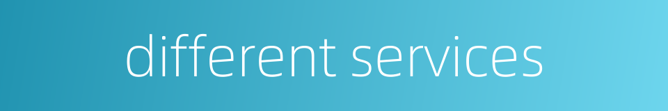 different services的同义词