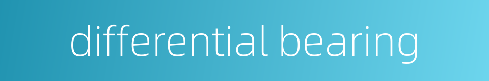 differential bearing的同义词