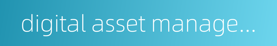 digital asset management system的同义词