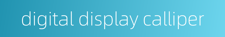 digital display calliper的同义词